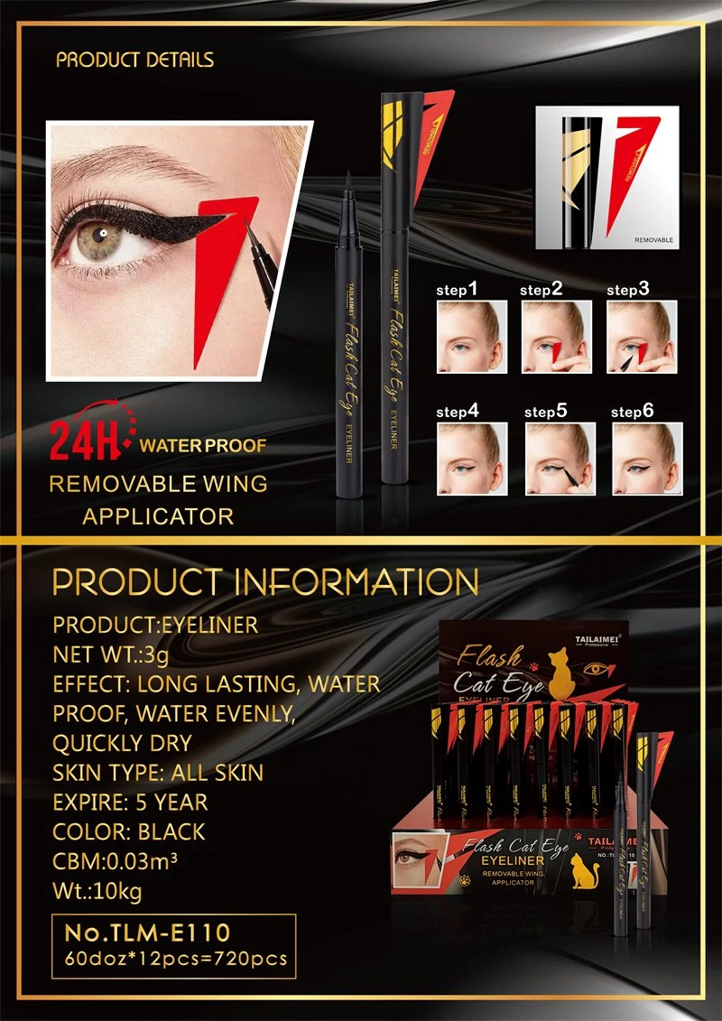 Tailaimei New Design Winged Eyeliner Stamp Eyeliners Removal Pen 24h Waterproof Long Lasting Physician Formula Liquid Cat Eyeliner