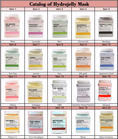 Beauty Face 650g 24K oro lavanda pétalos de rosa búlgara máscara de hidrojelly exfoliante hidratante hidrofacial arcilla gelatina máscara en polvo